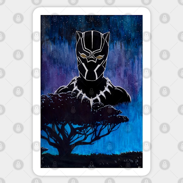 Black Panther Spirit World Sticker by AnalogArtByAdam